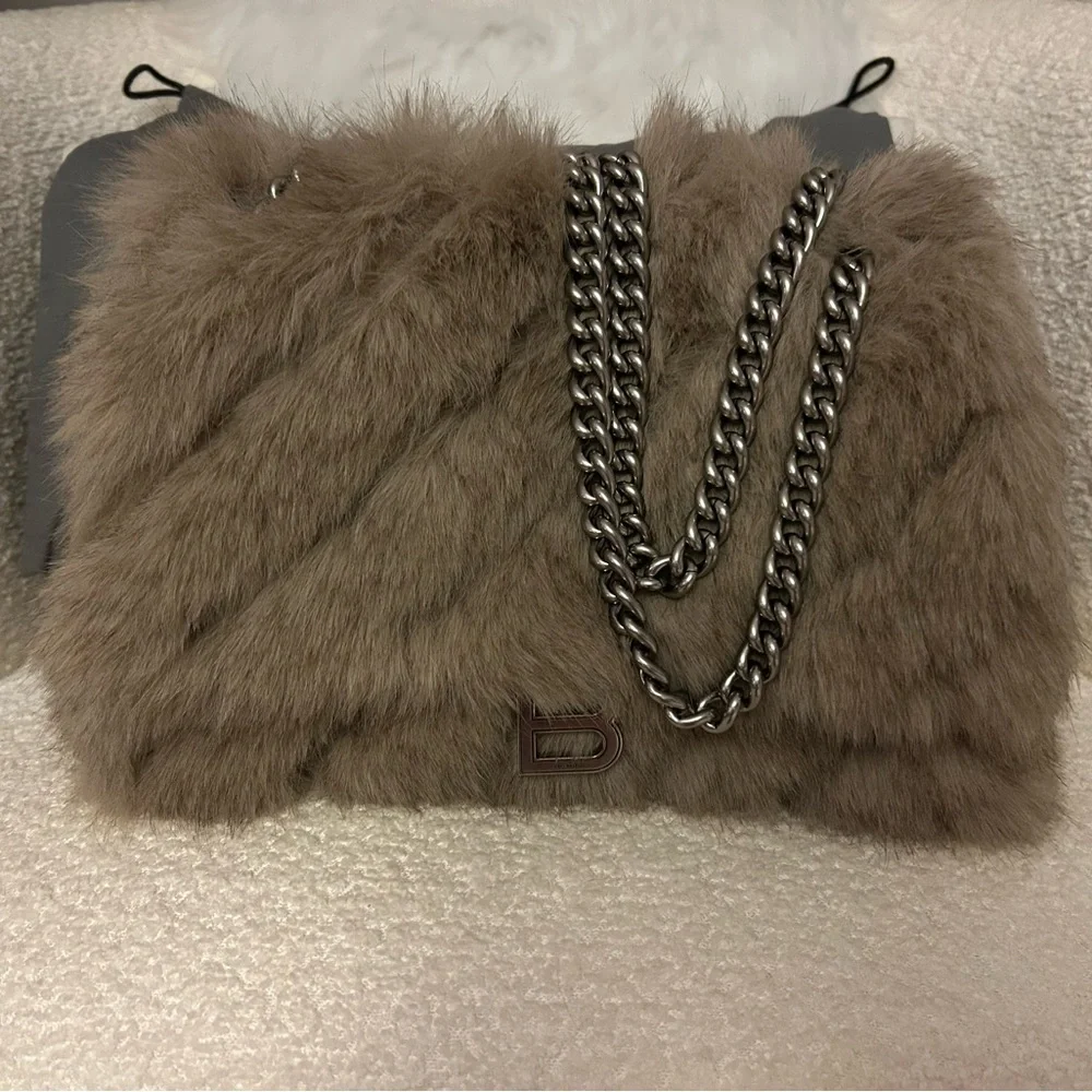 Balenciaga Crush Chain Faux Fur Bag - Picture 1 of 12